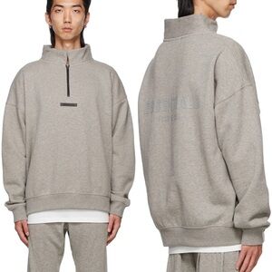 Fear of God x Essentials Mockneck Half Zip Pullover (SS21) - Dark Heather XL